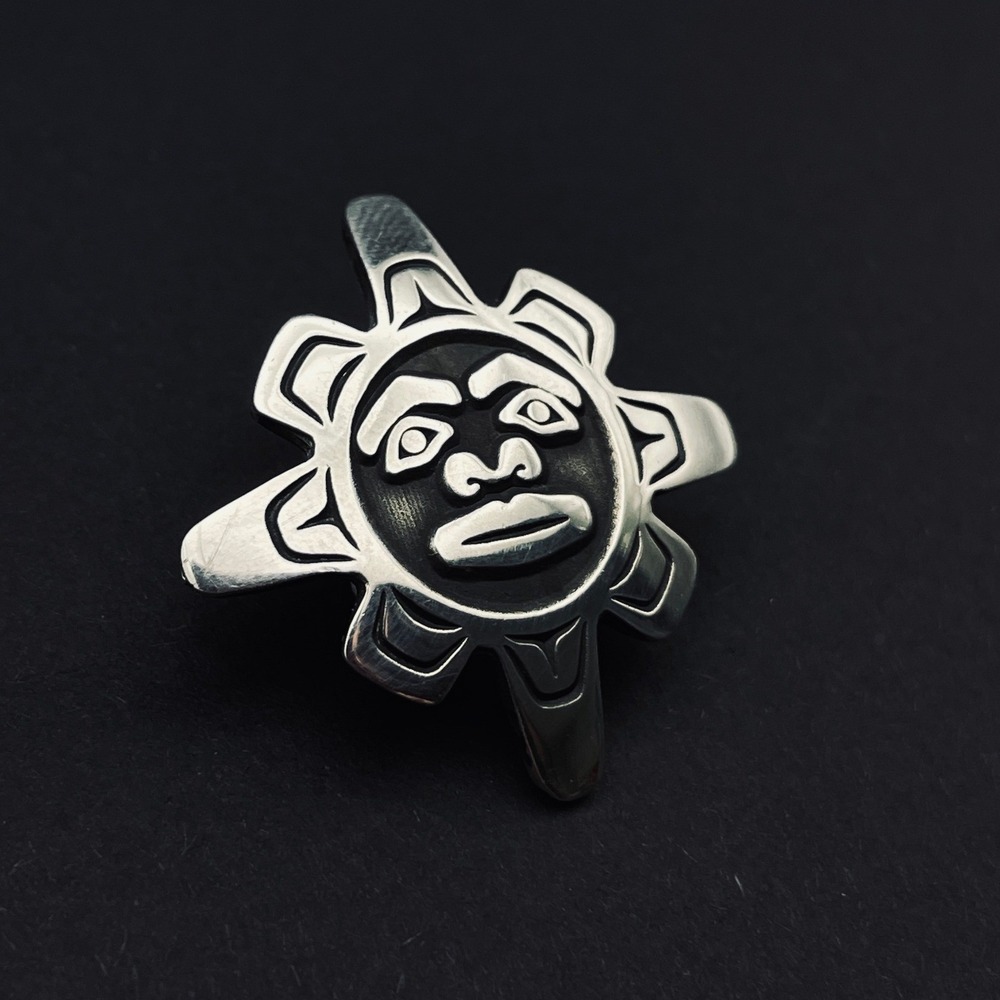 Metal Arts Group MAG Sterling Silver Sun Indigenous Pacific Northwest Pin - Picture 7 of 14